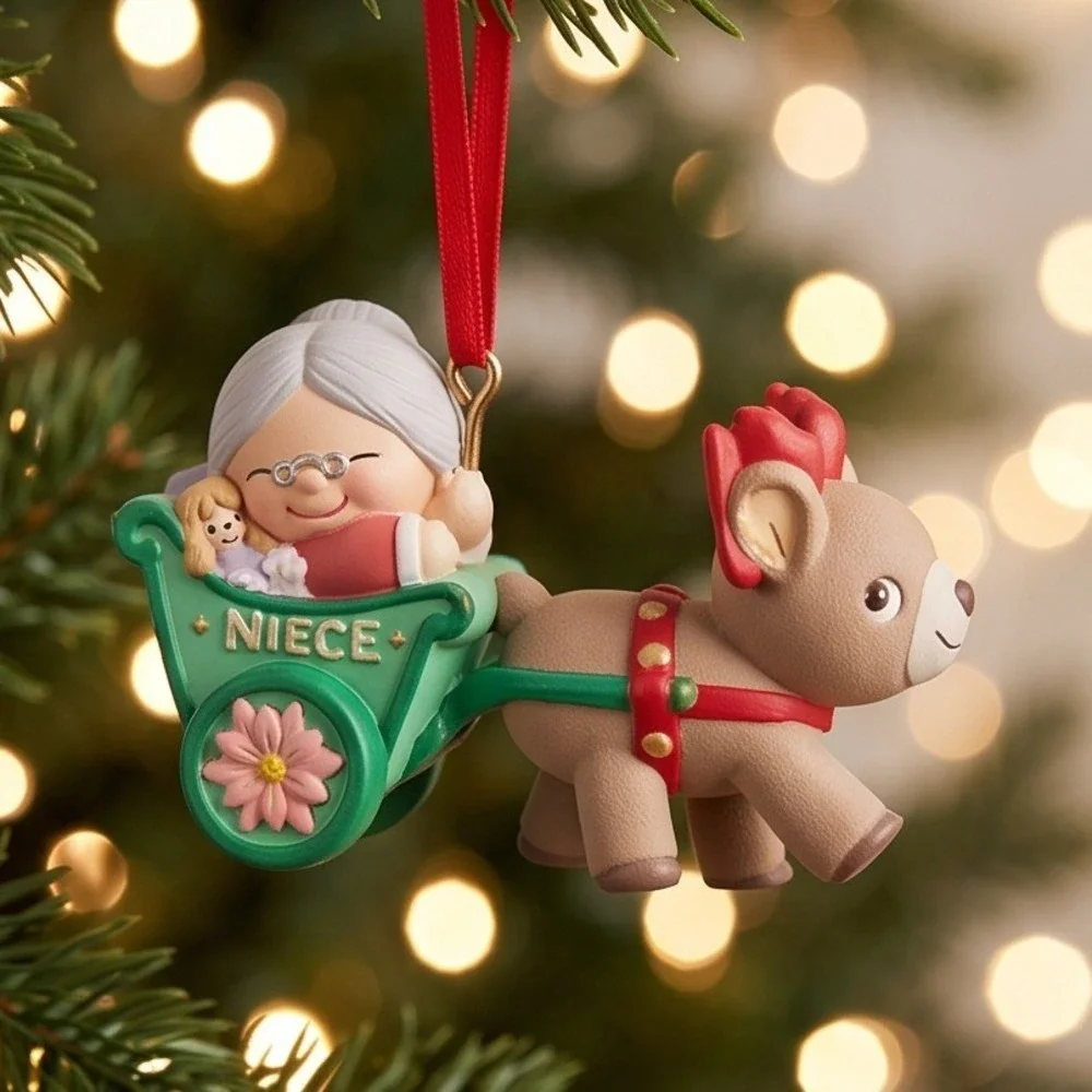 Hallmark‎ Keepsake Ornament Niece 1994 Reindeer Sleigh Grandma QX554-3 Vintage